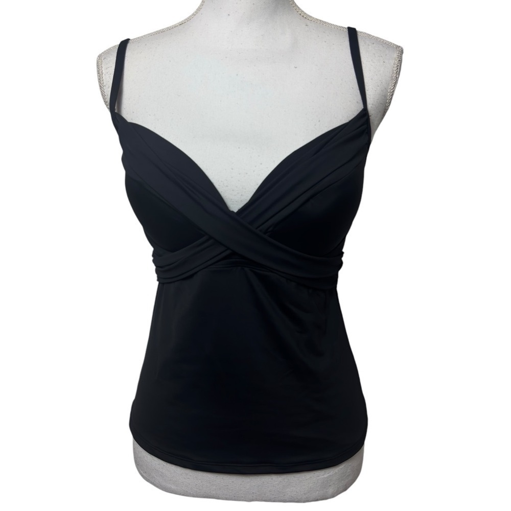 LA BLANCA BLACK WOMEN SWIMMING TANKINI STYLE:LB0IG83 SIZE 8 BRAND NEW WITH TAGS